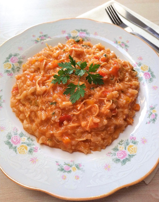 Receita de Risoto de frango desfiado com tomate seco, enviada por