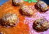 Almôndegas de carnes suína e bovina com molho de tomate e vodka