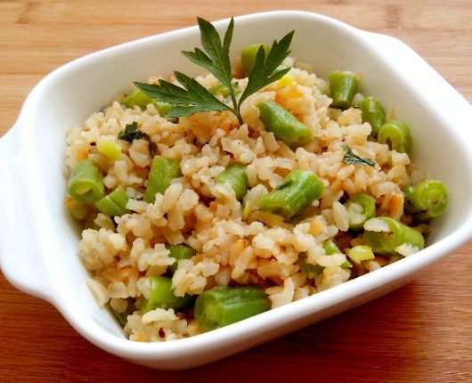 Arroz com vagem e limão