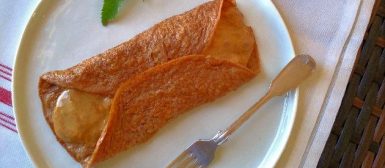 Aveioca doce (crepioca doce feita com aveia, sem glúten e sem lactose)