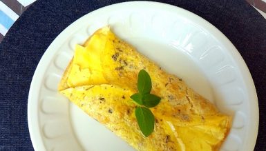 “Aveioca” (versão da crepioca feita com aveia, sem glúten e sem lactose)