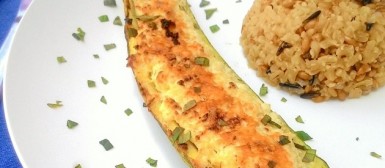 Barquinhas de abobrinha com ricota gratinada