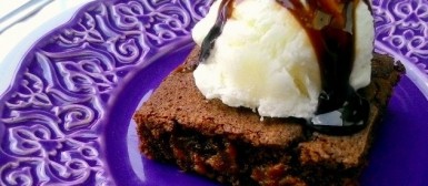 Brownie de chocolate com doce de leite