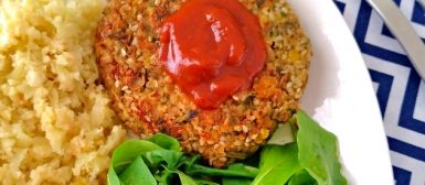 Burguer de lentilha com gergelim (vegano)