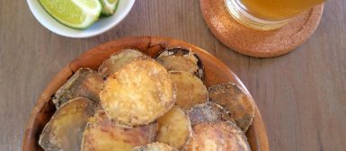 Chips de jiló bem crocantes