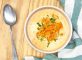 Sopa creme de mandioca com frango crocante
