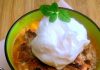 Crumble de frutas amarelas (frutas assadas com crosta de amêndoas)