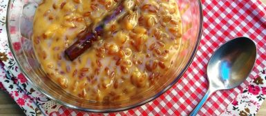 Doce de trigo em grão com leite de coco (calorias reduzidas)