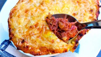 Escondidinho de carne seca com mandioquinha