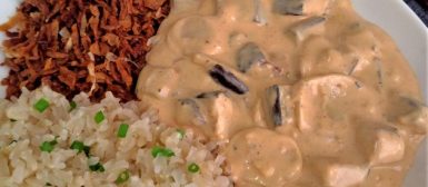 Estrogonofe de berinjela (receita vegana)