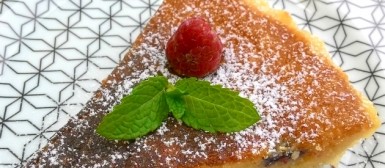 Torta frangipane com framboesas