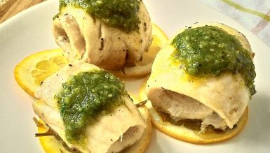 Linguado no vapor de limão com pesto