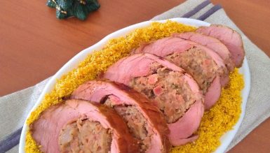 Lombo recheado com farofa