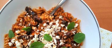 Massa com funghi e ricota assada