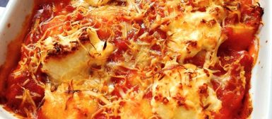 Nhoque gratinado com queijo cremoso