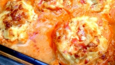 Ninhos recheados com ricota e castanhas