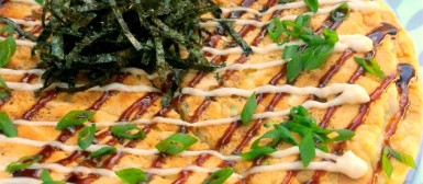 Okonomiyaki (omelete japonesa com vegetais)