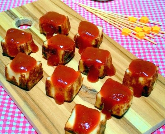 Queijo coalho tostadinho com goiabada apimentada