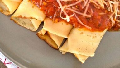 Panqueca ou crepe de grão de bico (sem glúten, sem lactose, sem ovo)