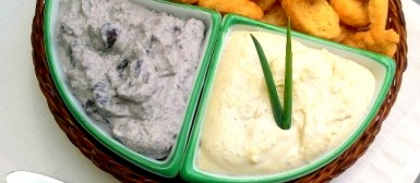 Patês especiais com um toque defumado: alho e azeitonas pretas