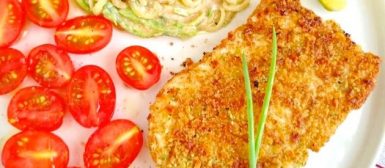 Filé de peixe empanado com farofa de oleaginosas