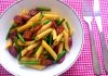 Penne com vagens e linguiça defumada