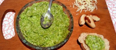 Pesto de rúcula com castanha do Pará