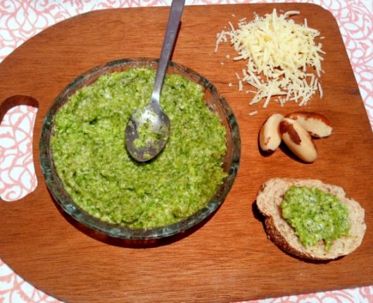 Pesto de rúcula com castanha do Pará