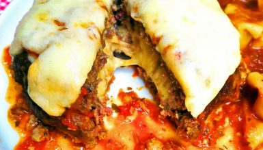 Polpettones recheados ao forno