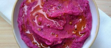 Purê de batata doce roxa