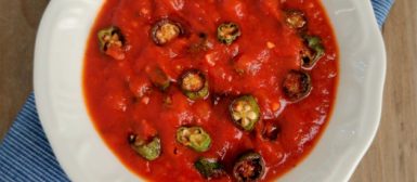 Quiabo tostadinho com molho de tomate (sem baba)