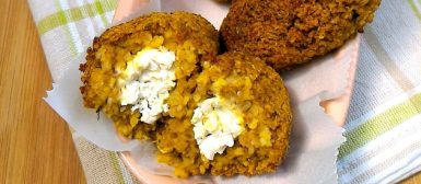 Quibe de abóbora recheado (assado)