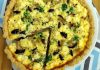 Quiche de brócolis, cogumelos e ricota fresca (sem glúten)