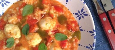 Risoto caprese com molho pesto