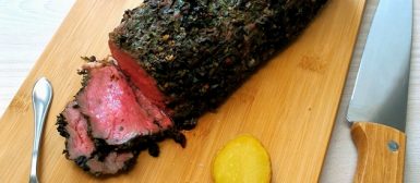 Rosbife caseiro com crosta de funghi secchi