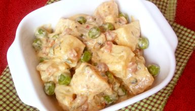 Salada alemã de batatas com maionese de iogurte (Kartoffelsalat mit Joghurt Mayonnaise)