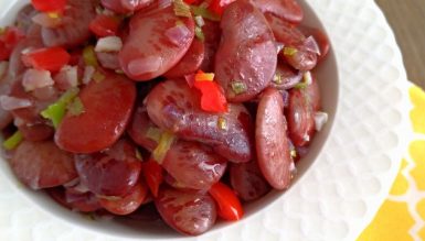 Salada (morna ou não) de favas rajadas