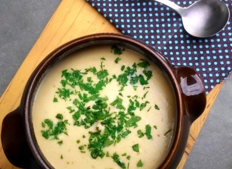 Sopa cremosa de palmito