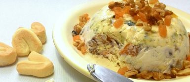 Terrine de gorgonzola com nozes e damasco