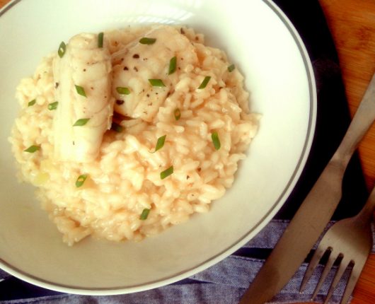 Filé de abadejo com risoto de limão