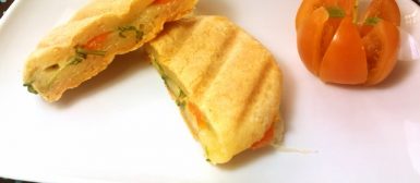 Panini caprese light (sanduíche de pão de queijo light)