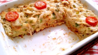 Torta salgada de pão amanhecido
