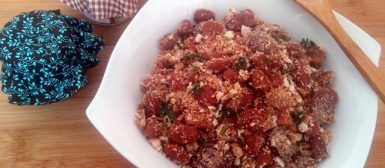 Farofa de feijão com linguiça