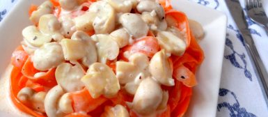 Talharim de cenoura com (ou sem) cogumelos (calorias reduzidas)