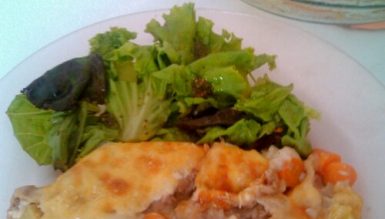 Atum gratinado com legumes