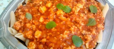 Molho à bolonhesa vegetariano (com queijo coalho)