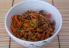 Guisado de carne moída com legumes à Julienne