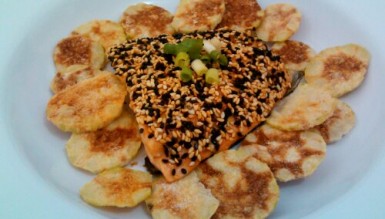 Filé de salmão à oriental