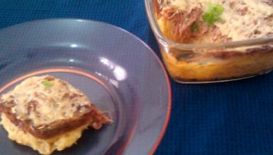 Exibidinho de carne seca com mandioca