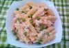 Penne ao frango cremoso com ervilhas
